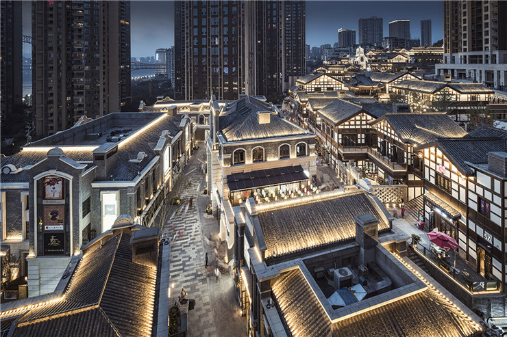 重庆弹子石街商业街区设计:以现代中式建筑风格还原老街
